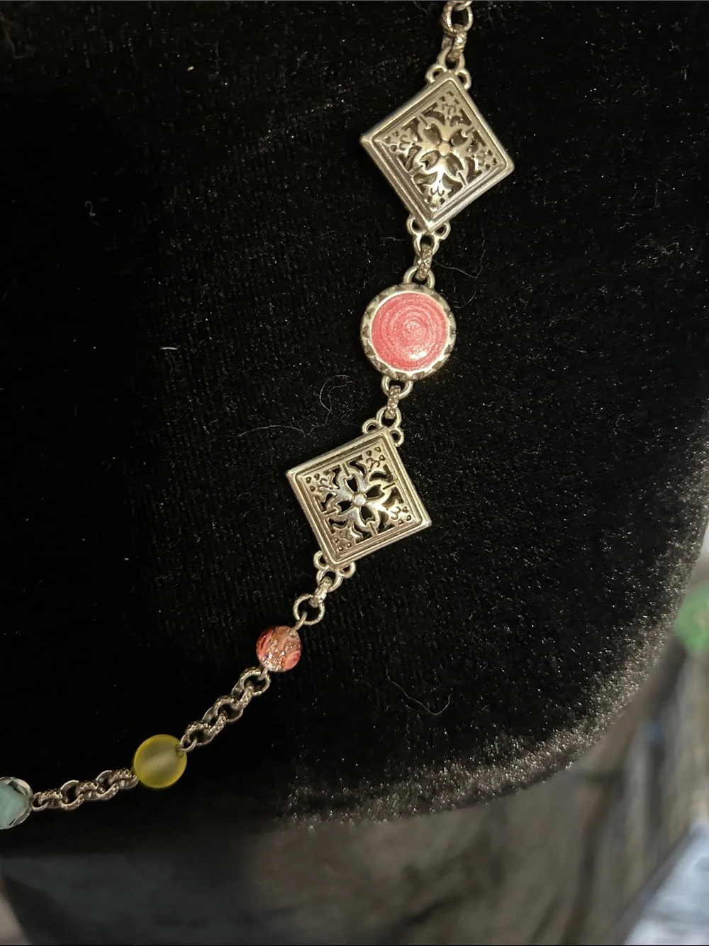 Brighton Multicolor Beaded Silver-Tone Long Necklace NWOT