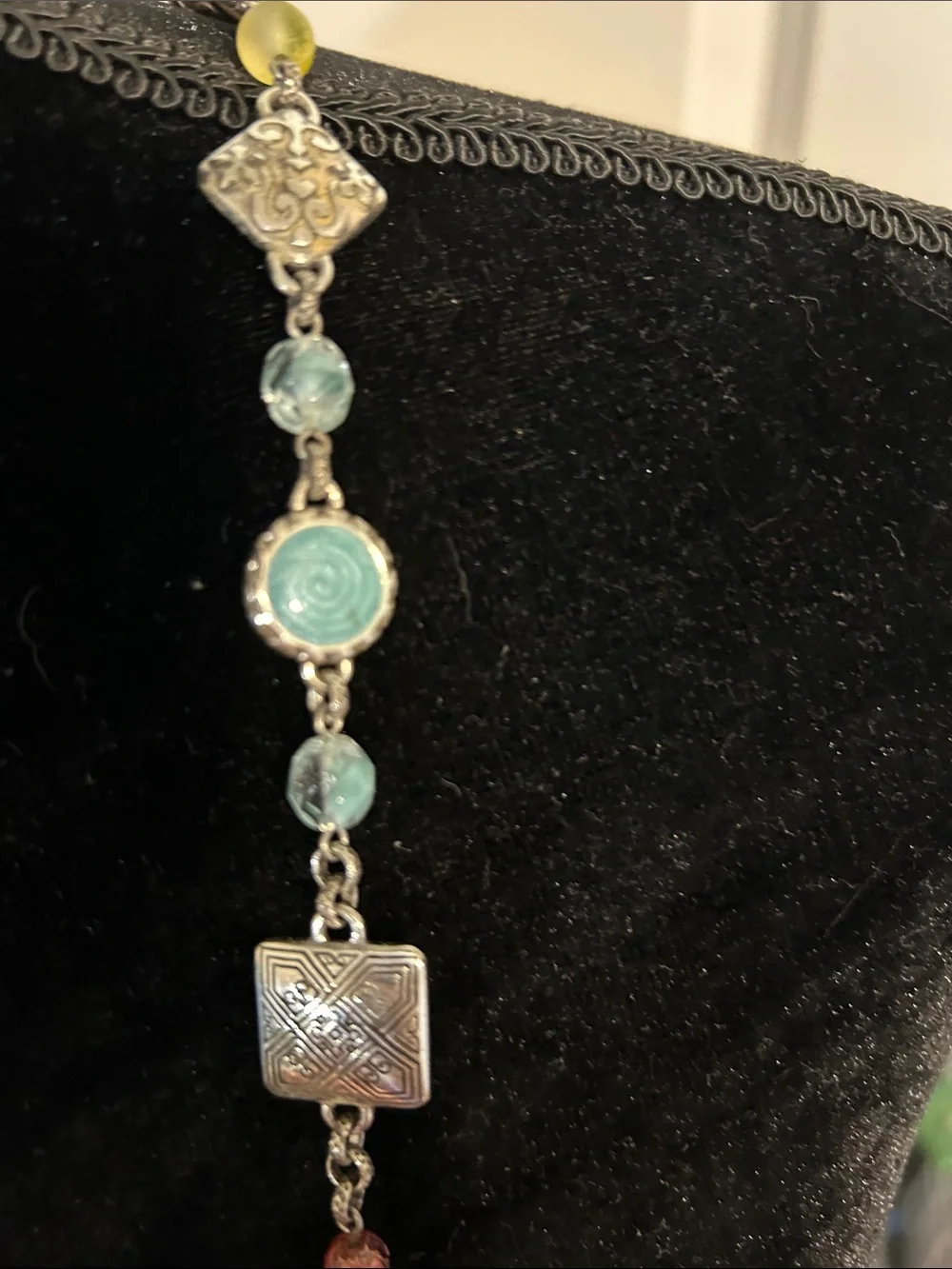 Brighton Multicolor Beaded Silver-Tone Long Necklace NWOT