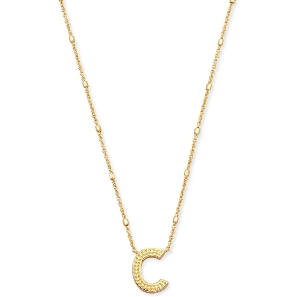 Letters C pendant necklace for women fashion jewelry 14k gold plated brass
