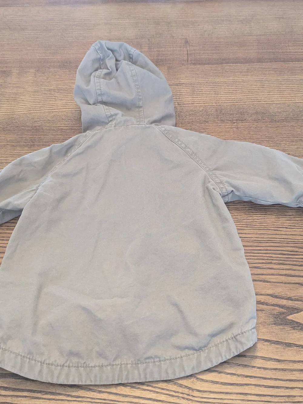 EUC Baby Gap Boys 6-12 month Khaki Beige Utility Jacket Hooded Black Lining