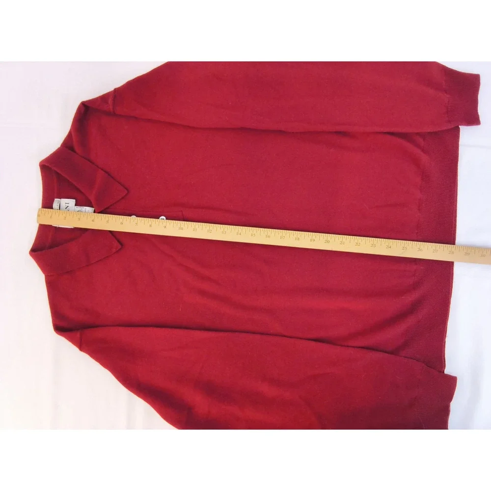 Alfani Merino Wool Polo Sweater Men's XL Red Vintage '90's Hong Kong #W5261