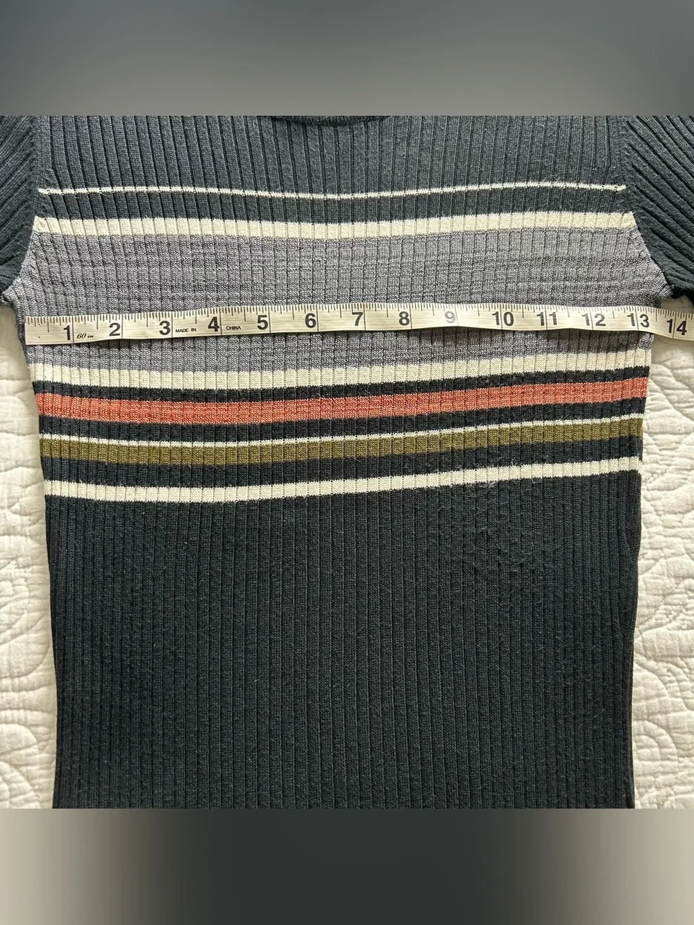 Abercrombie & Fitch Ribbed Striped Maxi Sweater Dress Womens M Bodycon 90s Y2K
