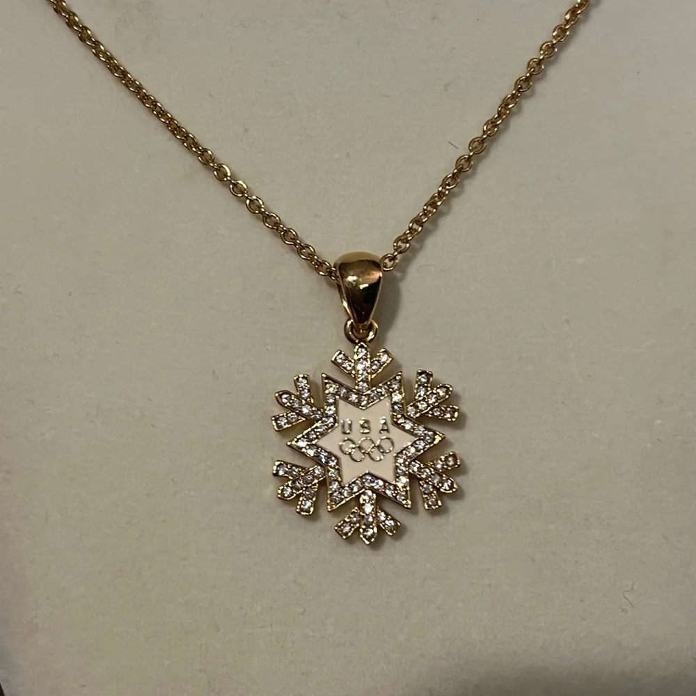 2002 SLC USA Winter Olympics Snowflake Necklace and matching Bracelet