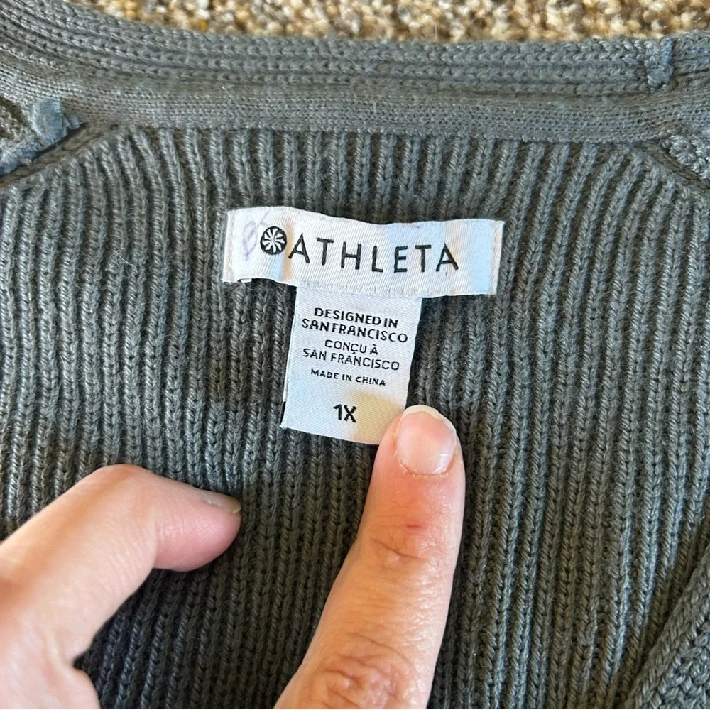 [Athleta] Gray Ribbed Knit Hanover Sweater