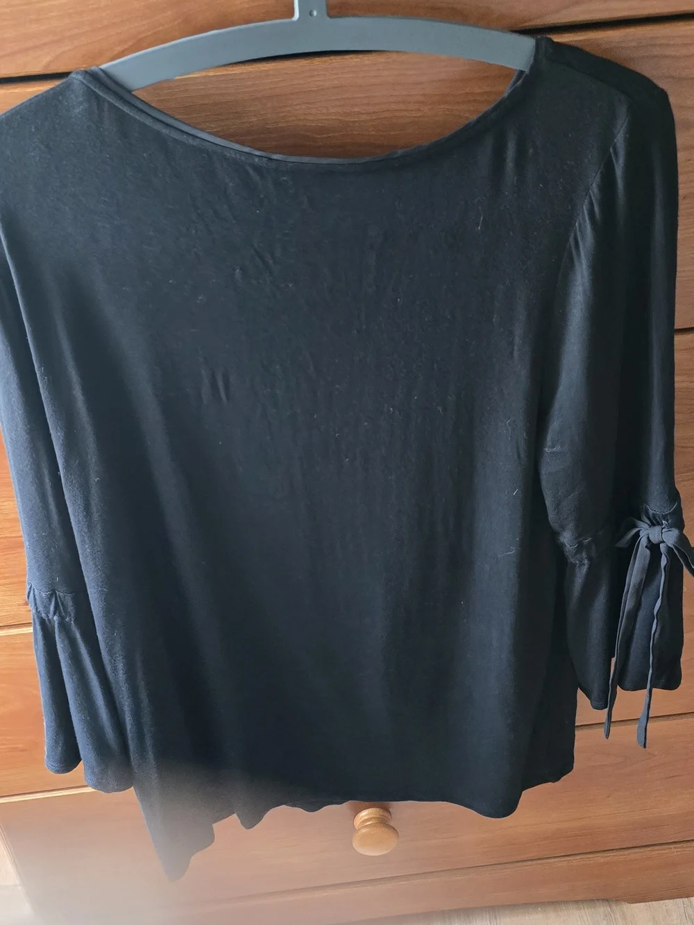 White House Black Market Women's Tie-Sleeve Scoop Neck Top