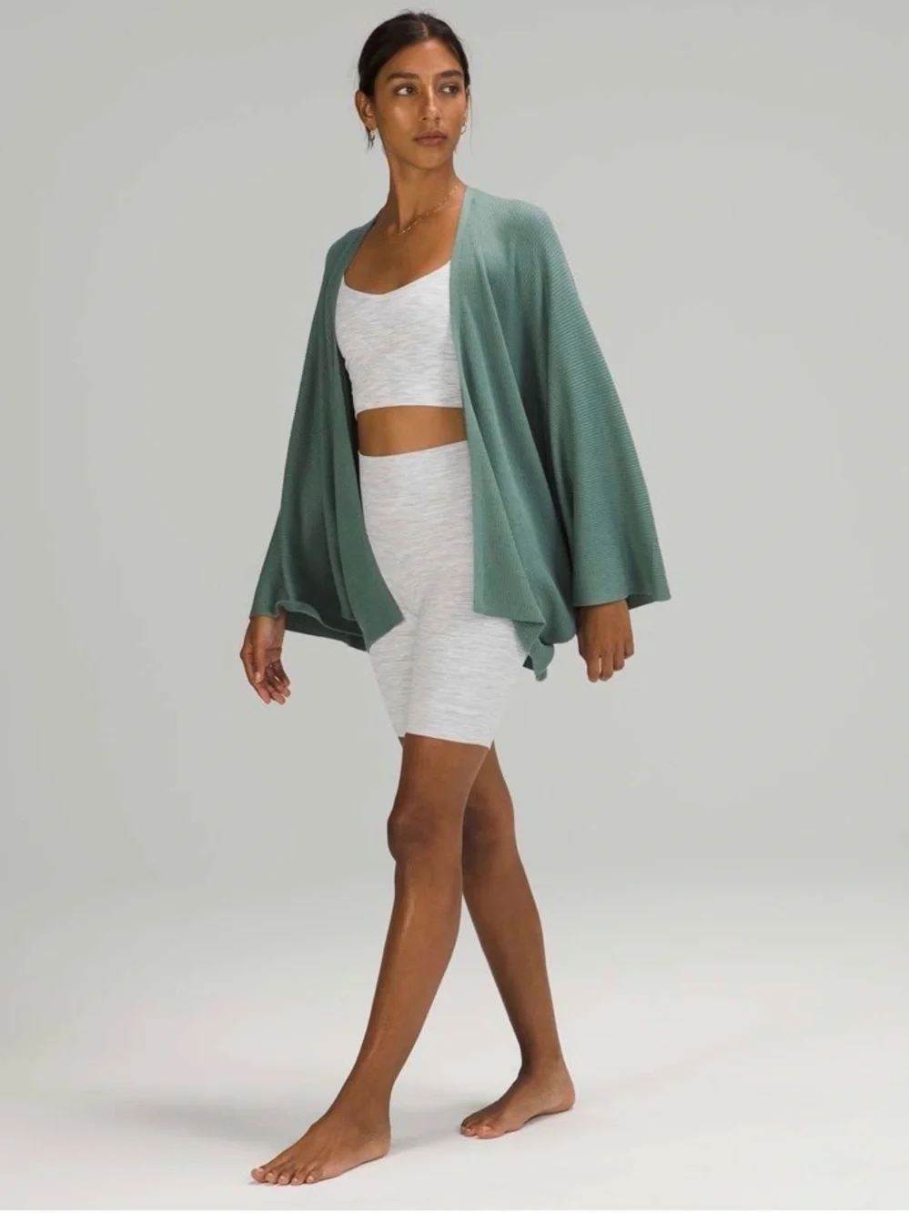 Lululemon Cashlu Knit Textured Wrap in Tidewater Teal