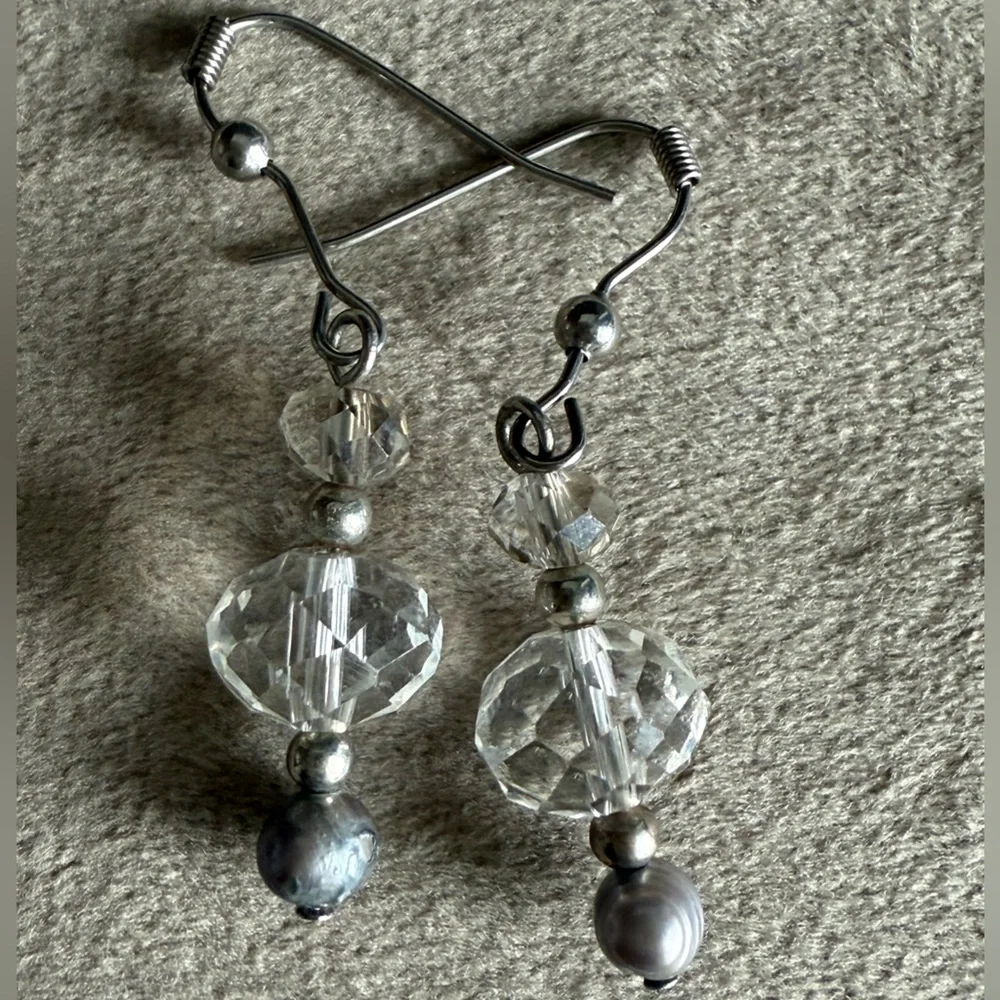 Elegant Silver and Crystal Drop Earrings