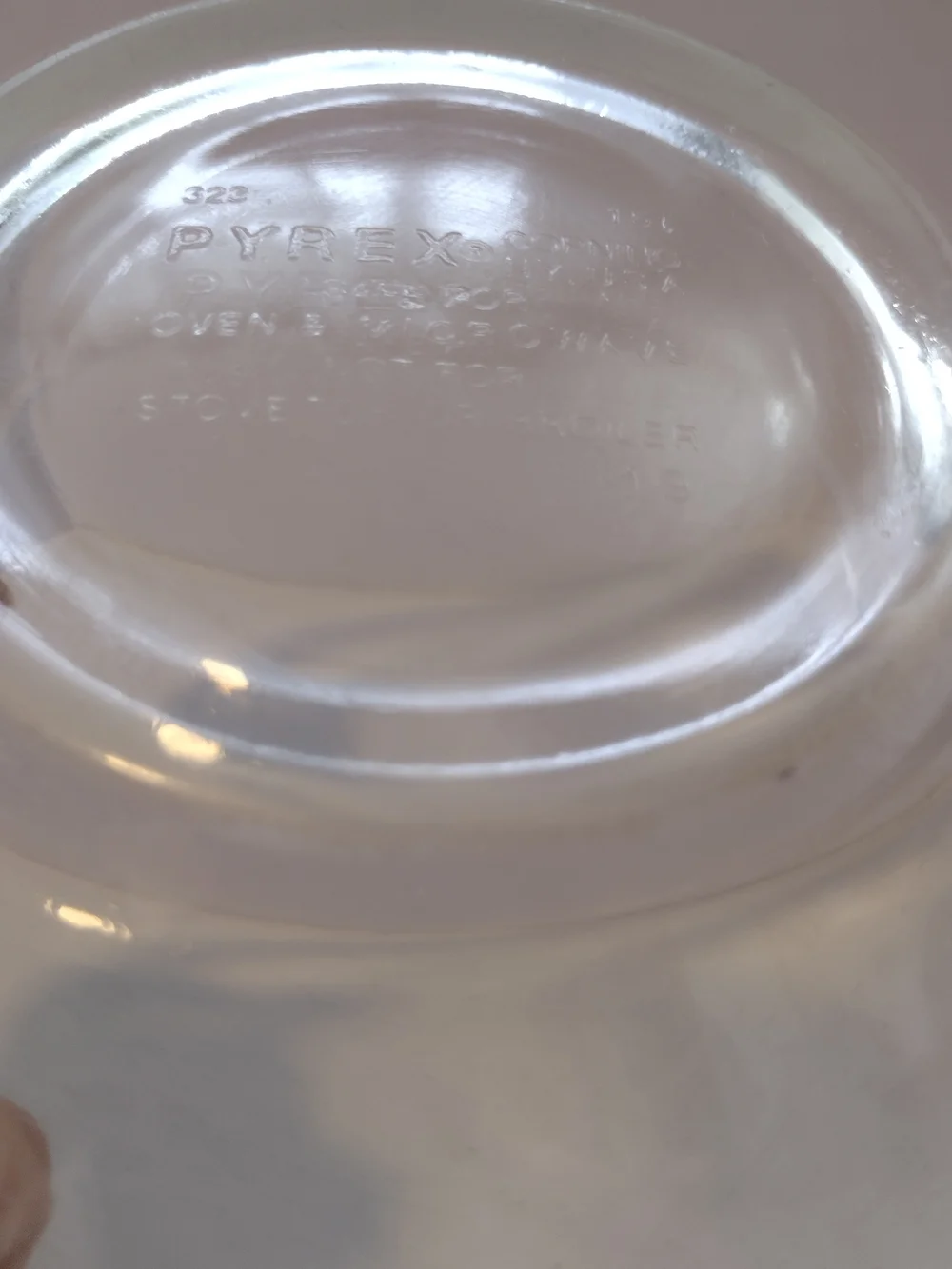 Pyrex clear glass