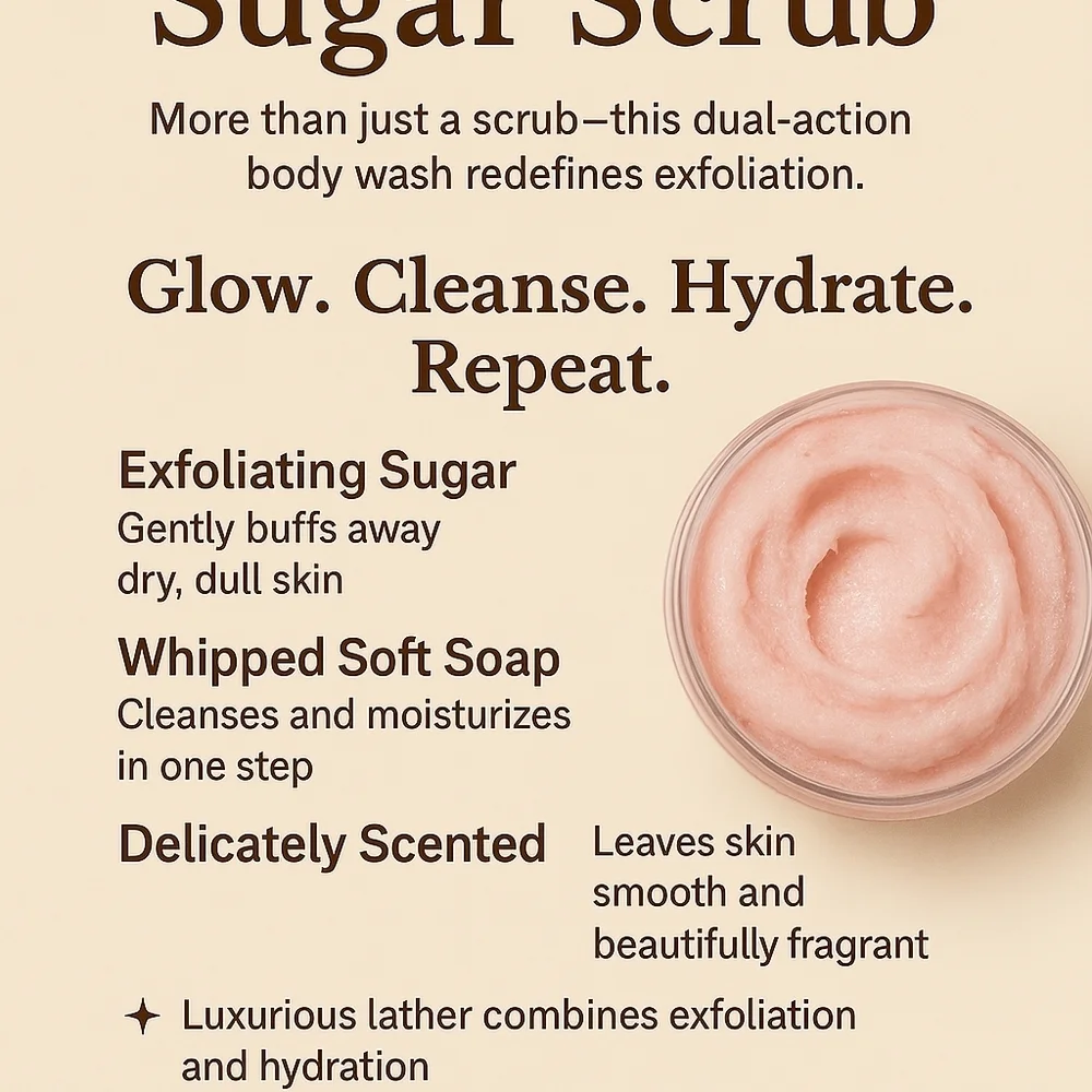CHI-ARI Beauty Products Luxurious Dual Action Sugar Scrub+Body Wash CUSTOM MADE!