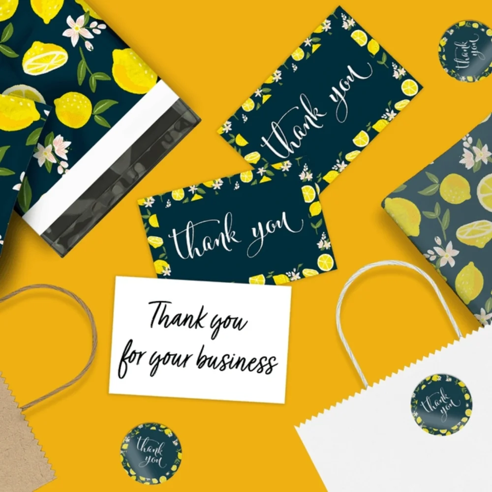 25 Pack Thank you Cards Lemons Insert Cards 4x6