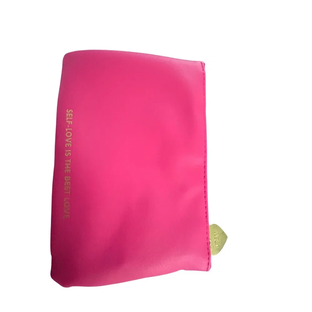 Ipsy‎ Pink Marble Self-Love Is The Best Love Makeup Bag Pouch Heart Zipper Pull