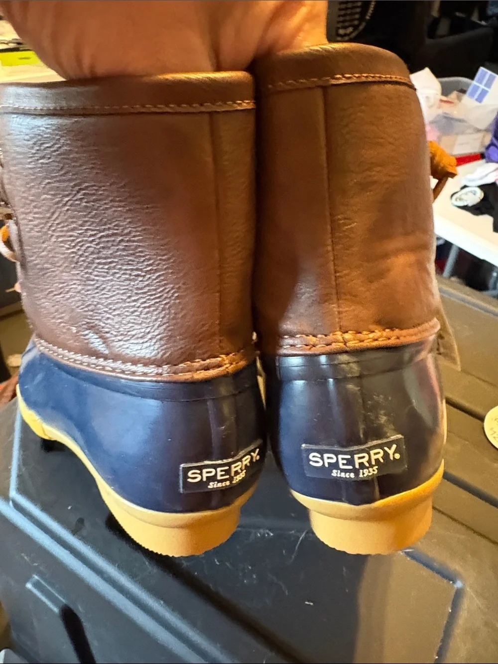 Sperry Kids Navy and Brown Duck Rain & Snow Boots