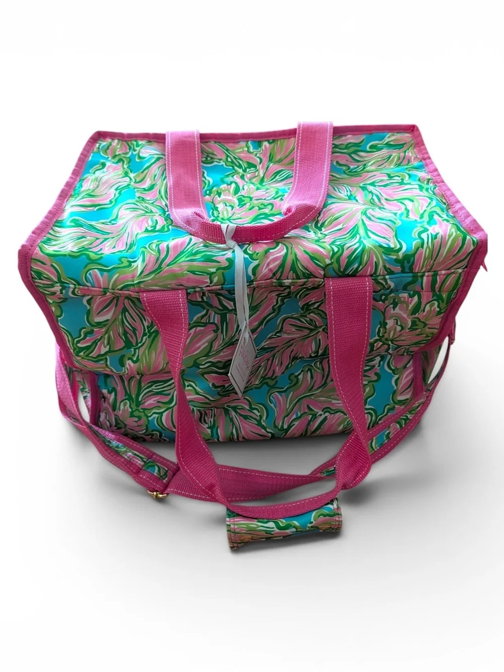 Lily Pulitzer Pink & Turquoise Floral Tote Cooler