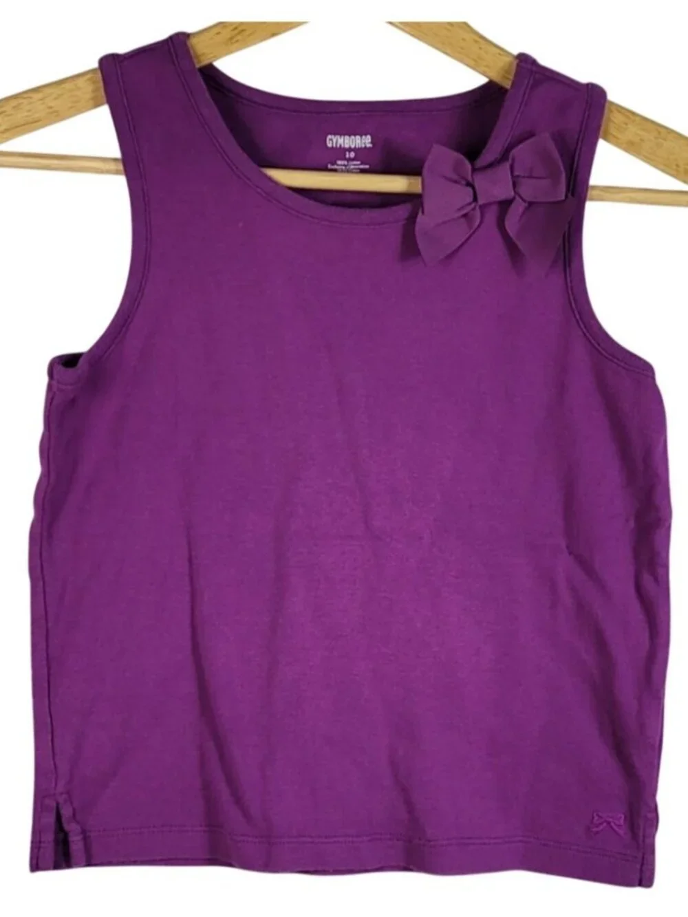 Gymboree Girls Tank Top Purple Size 10 Sleeveless Bow Trim Pullover 100% Cotton