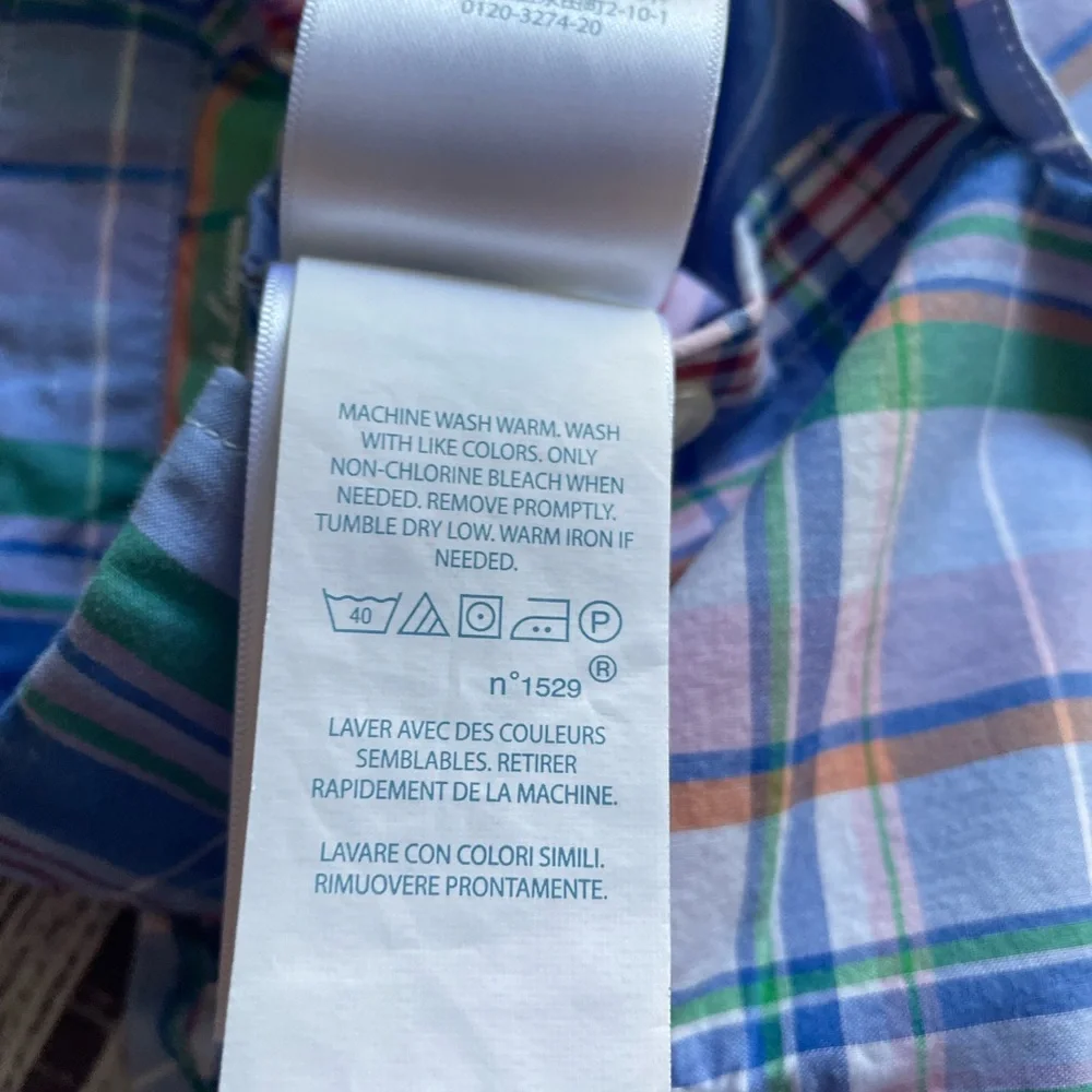 Ralph Lauren Blue Plaid Button Down Romper Size 3 months