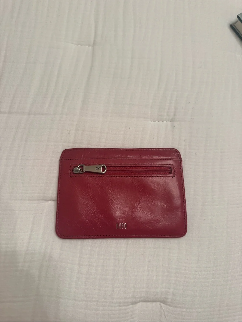 HOBO Pink Leather Zip Card Holder