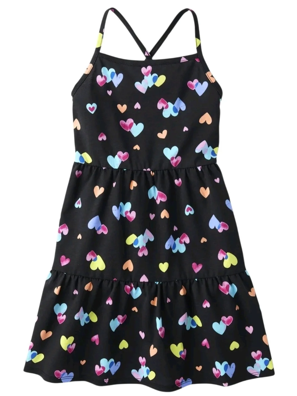 Children's Place Girls' Cross Back Tiered Dress