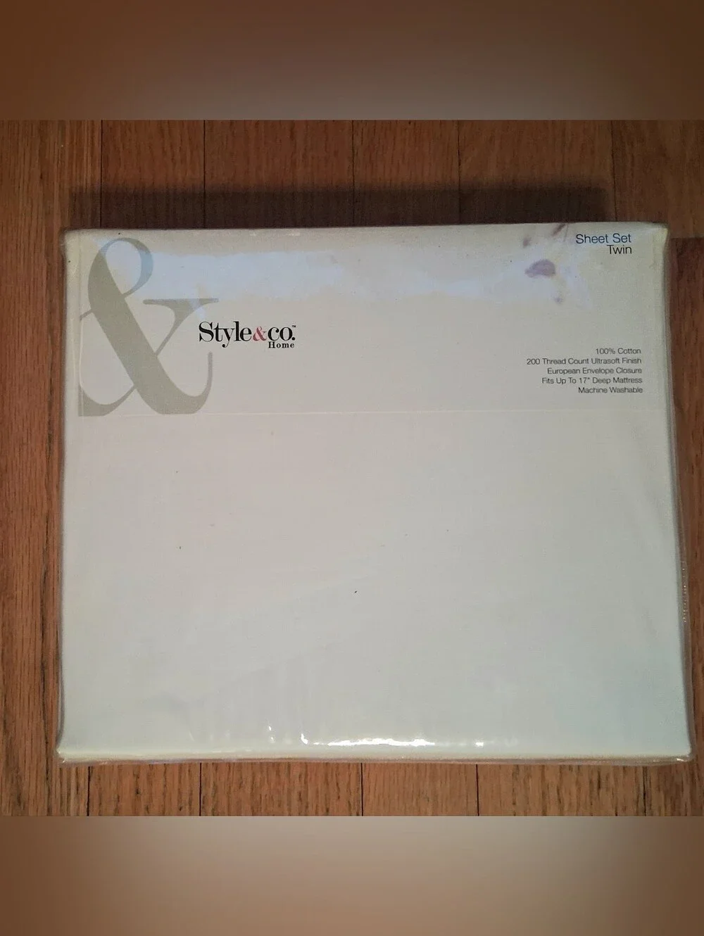 NEW Style & Co Home (Macy's)Twin 100% Cotton 200 Thread Count White Sheet Set