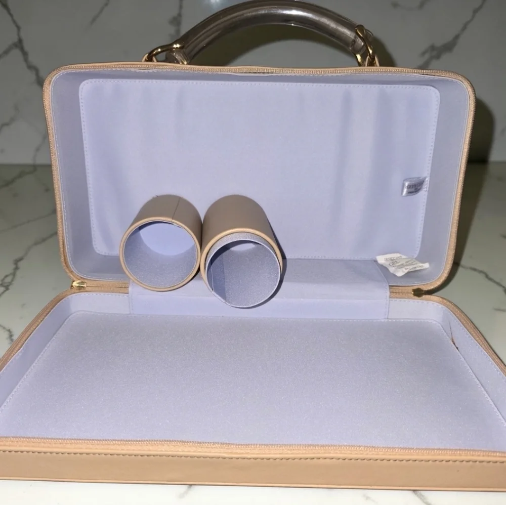 Vintage Estée Lauder Nude Makeup Case Acrylic Handle Retro Vanity Travel Bag