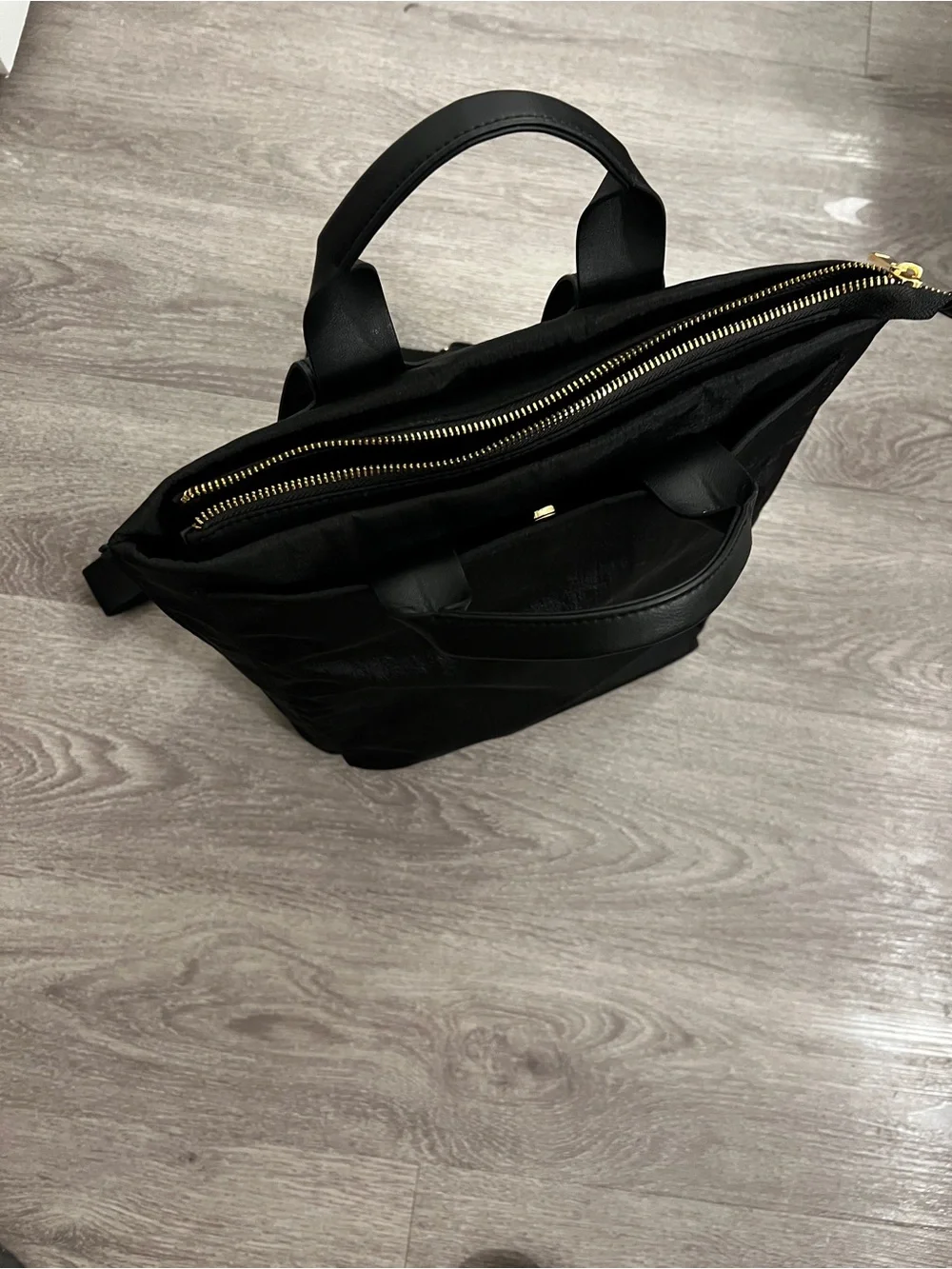 Black Men's Convertible Backpack Tote - Minimal Everyday Bag