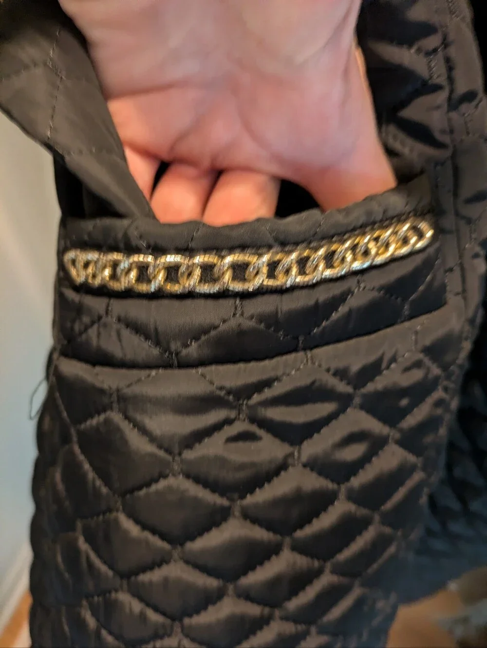 Vintage Chanel 3/4 Length Coat.  Gold Hardware & Emblem.  Belt & Pockets.