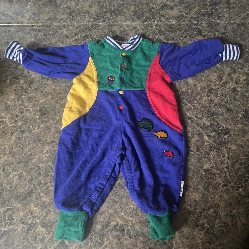 Infant Vintage 90s Kids Baby Color Block Gymboree One Piece Sleepwear Newborn