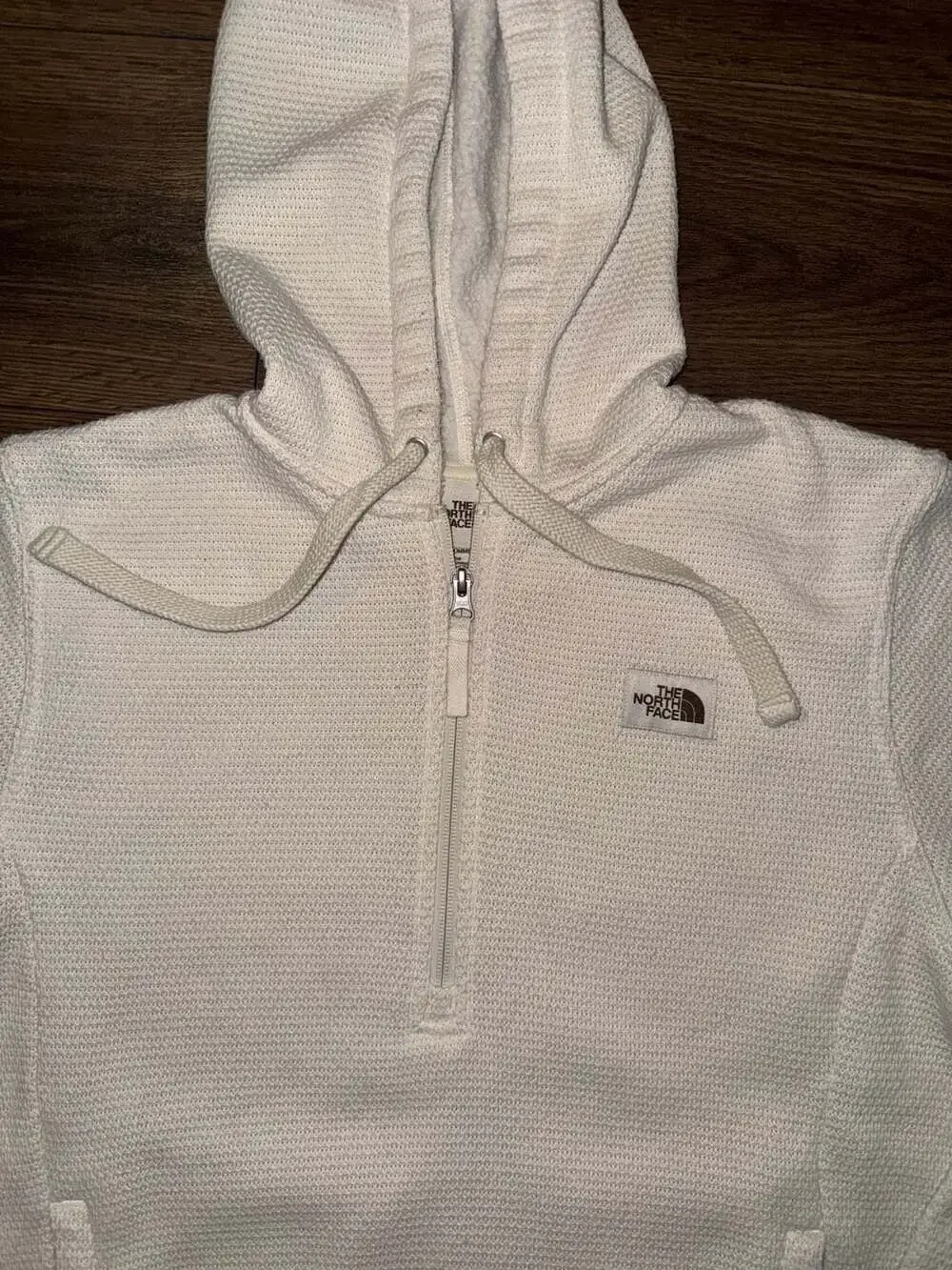 The North Face Mens Waffle Knit 1/4 Zip Hoodie Pullover