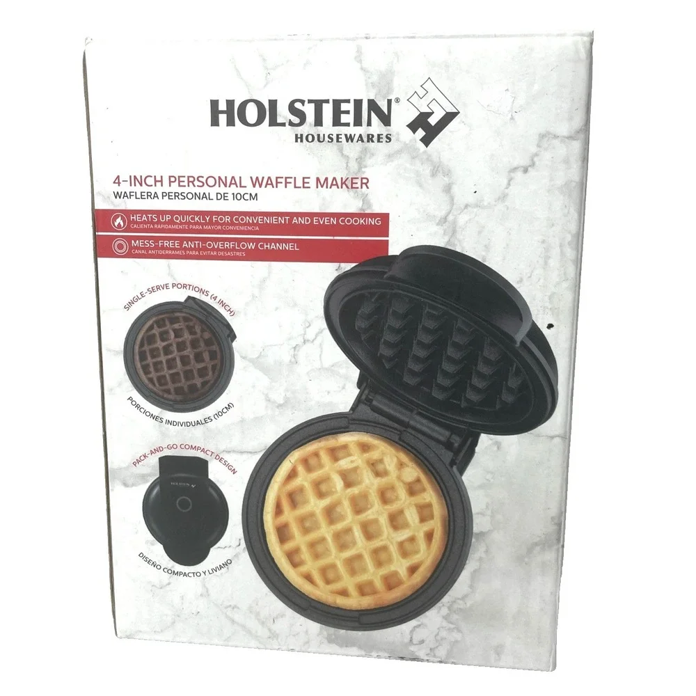Holstein Housewares Personal Non-Stick Waffle‎ Maker 4