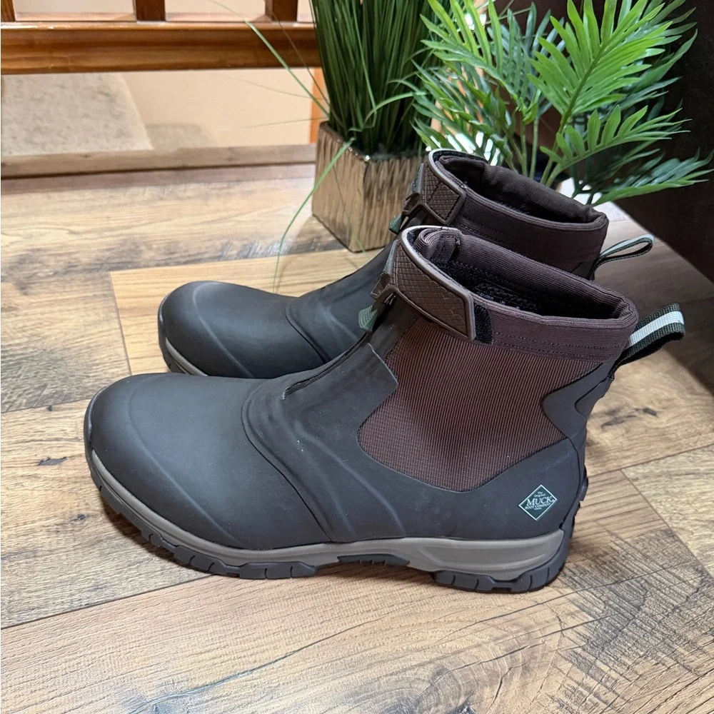 Men's MUCK boots Brown‎ Size 8,10,12,13,14 insulated, waterproof mid zip APEX