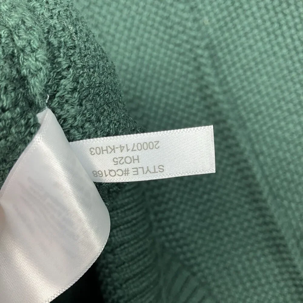 J Crew Sweater Mens S Green Crewneck Premium Basket-stitch Cotton Smart Casual
