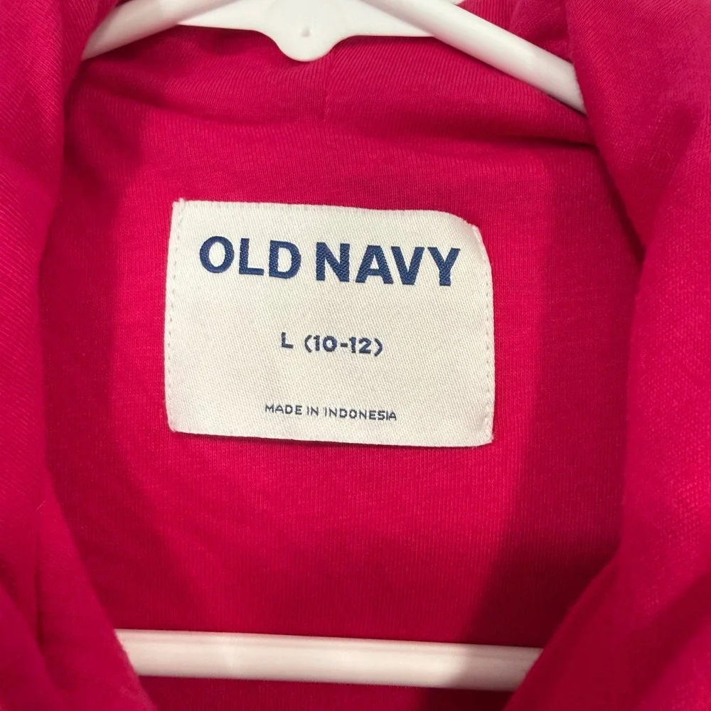 Old Navy‎ Girls Sherpa Fleece Lined Hooded Vest Pink Size Large 10-12