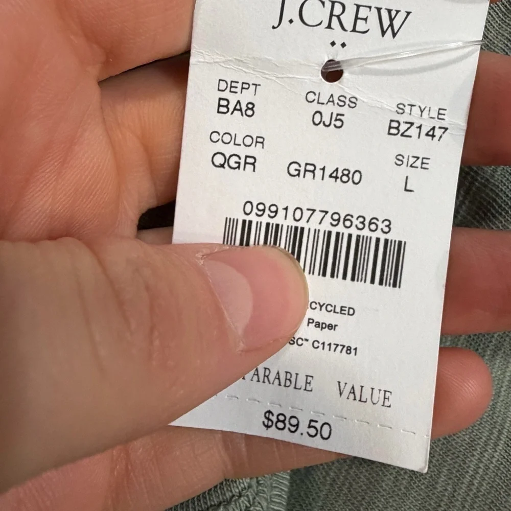 J. Crew 100% cotton
