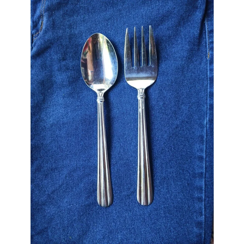 Pfaltzgraff Hampton Forge Stainless Serving Fork and Spoon