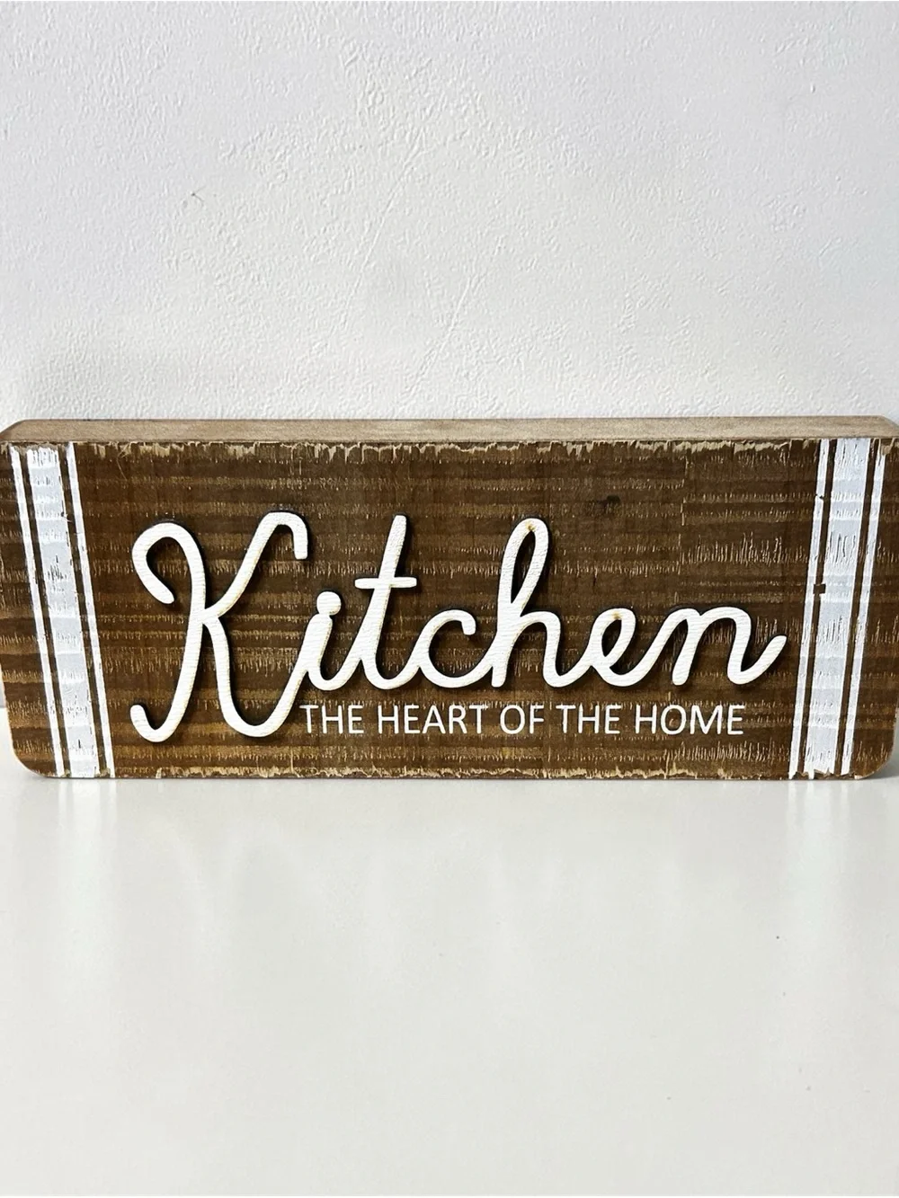 💟 The Heart of the Home Rustic Wood Block Sign 8.5