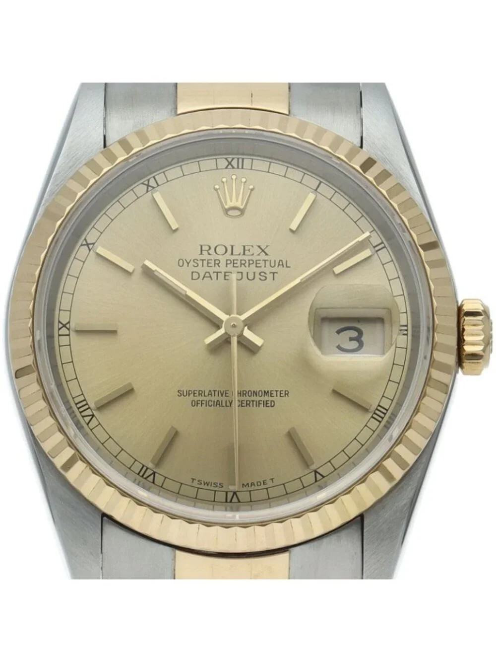Rolex Datejust Watch 18k Yellow Gold SS Chien Color Polished