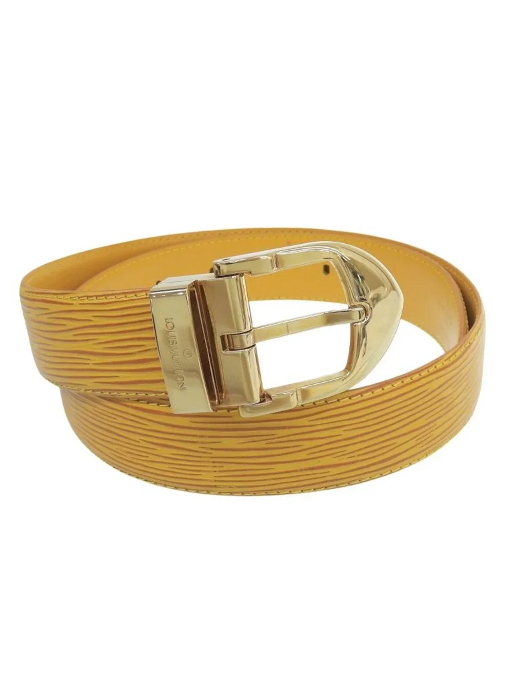 Louis Vuitton Ceinture Epi Leather Belt Yellow Gold