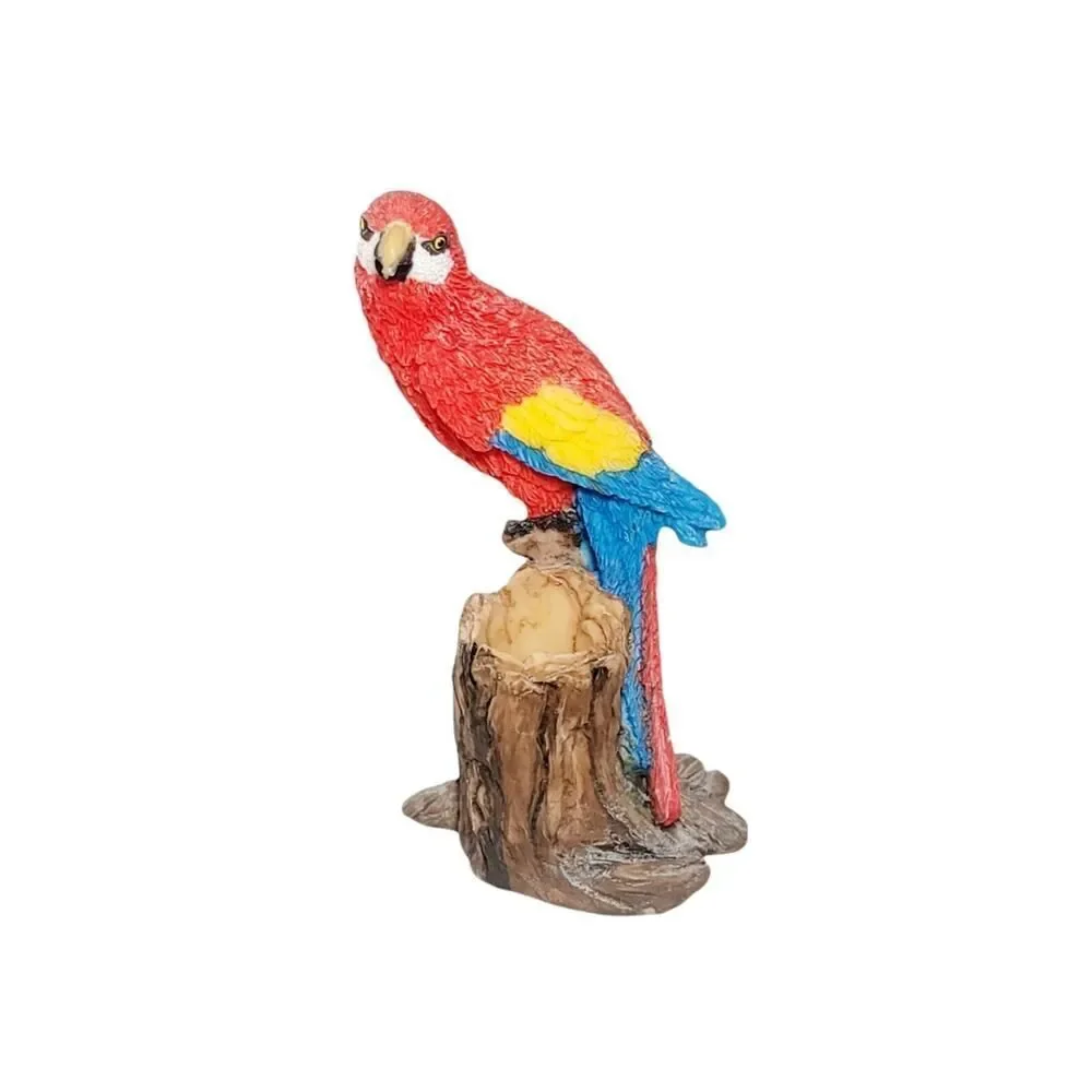 Vintage‎ Colorful Red Yellow Blue Parrot Sitting On A Log Toothpick Holder