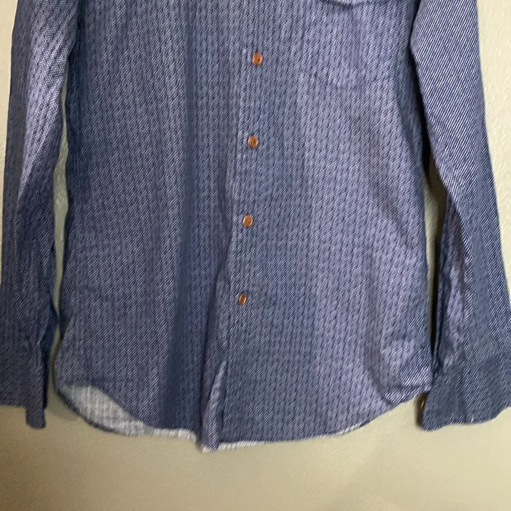 J.Crew Textured Blued Buttoned Down Mens Shirt A4813 Cotton