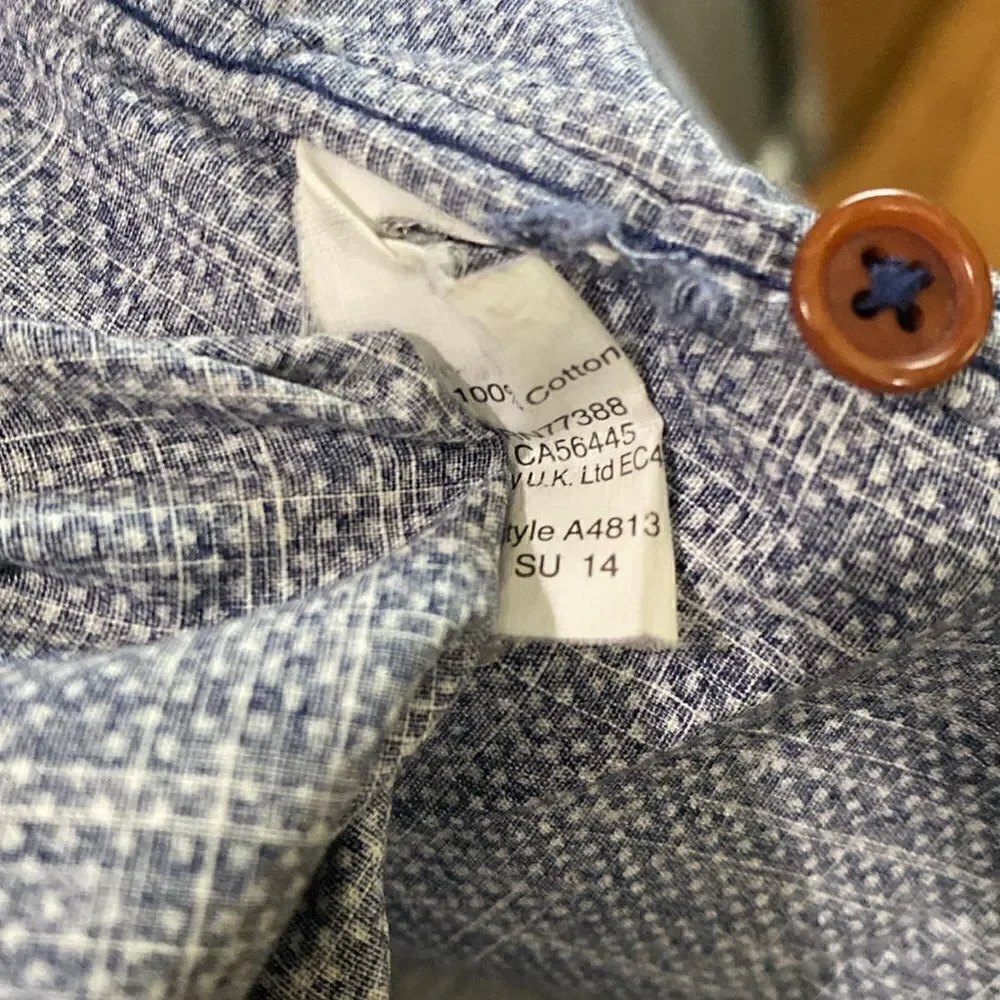 J.Crew Textured Blued Buttoned Down Mens Shirt A4813 Cotton