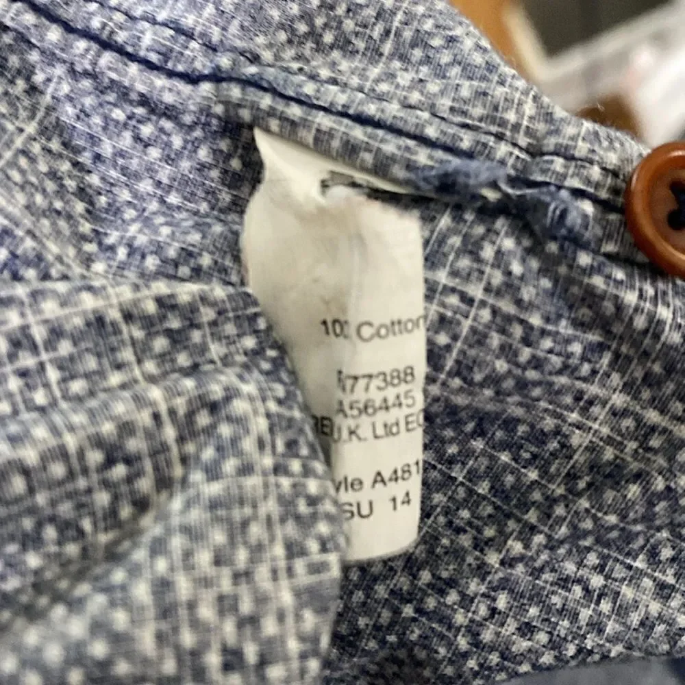 J.Crew Textured Blued Buttoned Down Mens Shirt A4813 Cotton