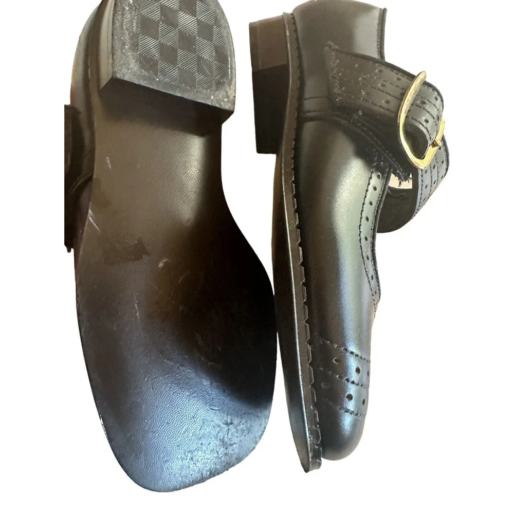 Vintage Mother Goose Shoes Black‎ Leather Mary Janes Size 6 Original Box
