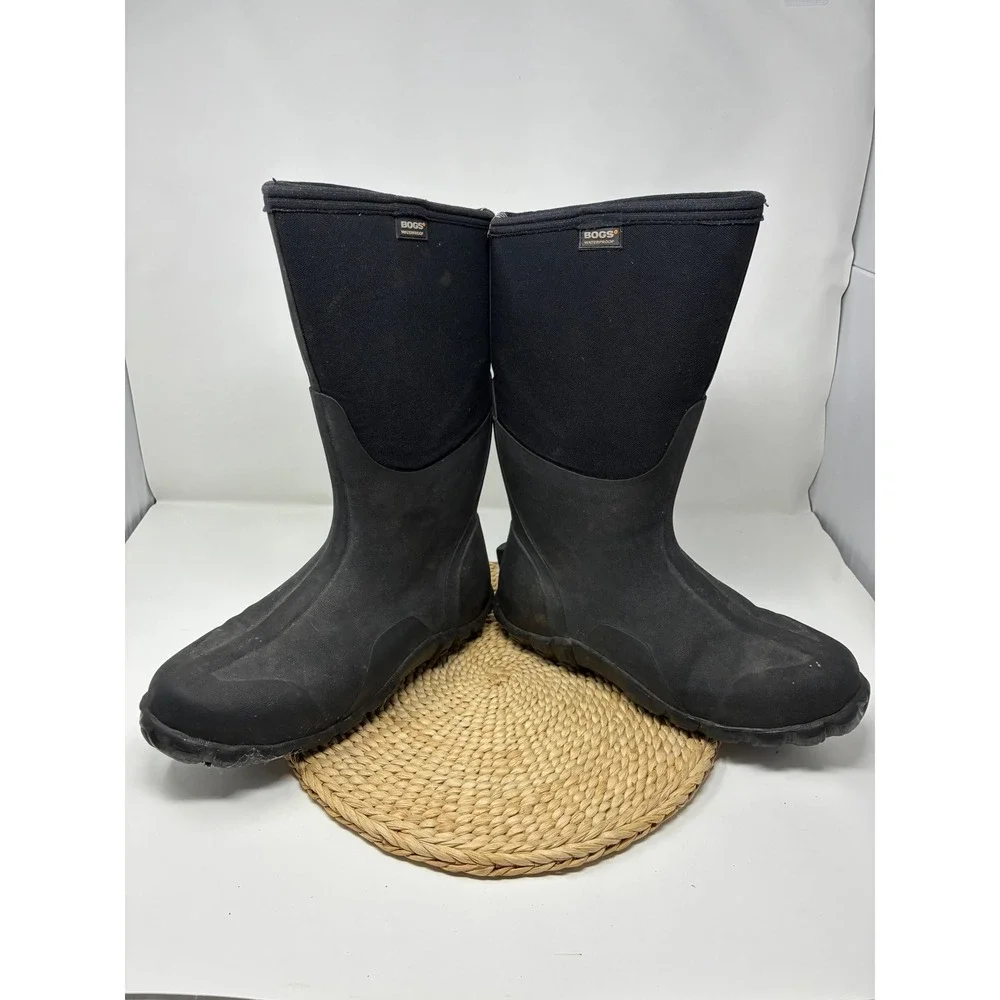 Bogs Classic High‎ Men's 10 Waterproof Insulated Winter Rain Work Boots Black