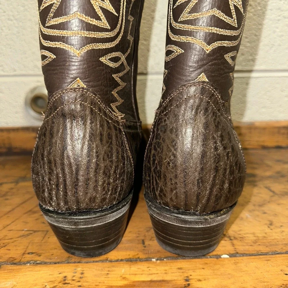 New Cowtown‎ Boots Handmade Western Boots Mens Size 10.5D Brown Leather