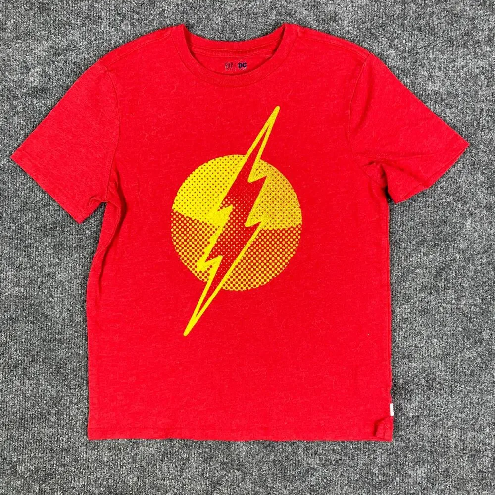 Gap T-Shirt Boys Size M Red Flash DC‎ Comics Graphic Short Sleeve Crew Casual