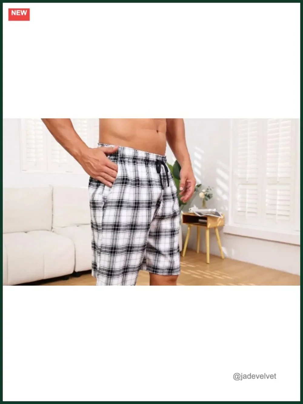 Cotton Plaid Woven Pajama Shorts with Pockets Button Fly 3-Pack Sleepwear