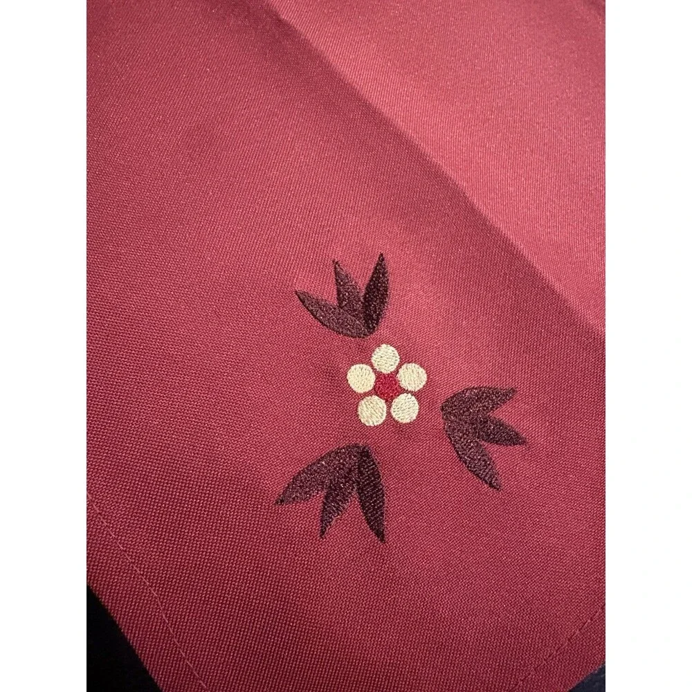 Temp-tations Old World Burgundy Napkins Set of 4 Embroidered Floral Traditional