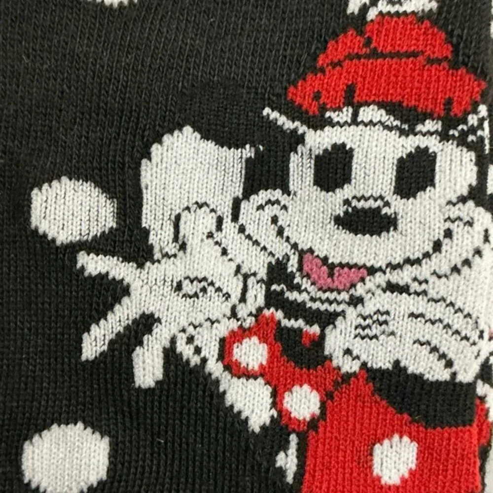 Disney Minnie Mickey Mouse Crew Socks Polka Dot Black White Crew Unisex Mens OS