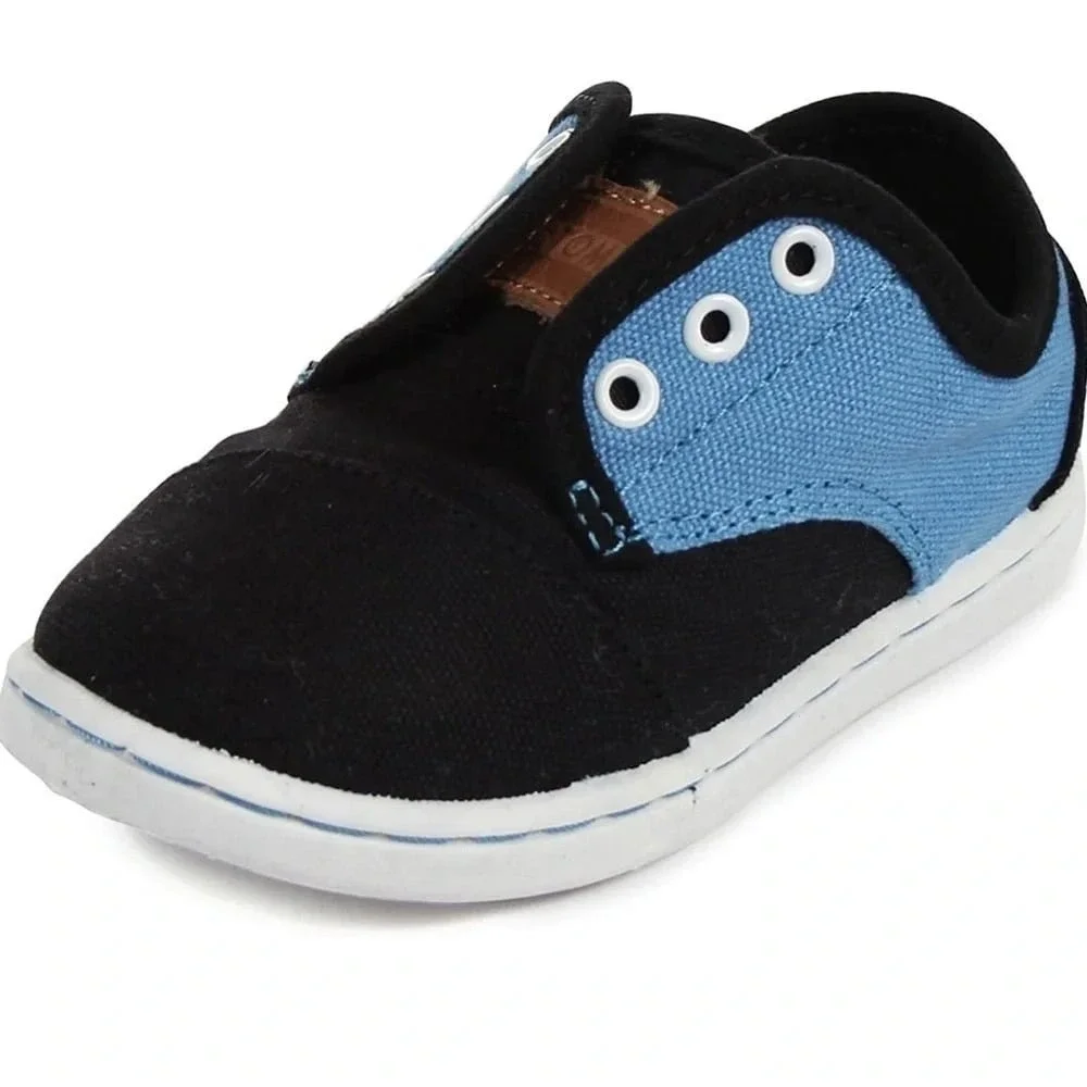 TOMS - Tiny Paseos Shoes, Size: T2 US Toddler,‎ Color: Black Blue