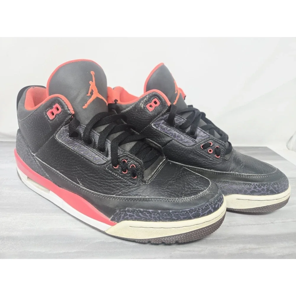 Nike Air Jordan 3 Retro‎ Crimson Size 12 US Men's 136064-005 Black Red 2012