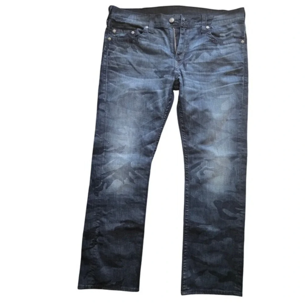 True Religion Camo Straight Leg Jeans‎ Size 40 Dark Wash Y2K